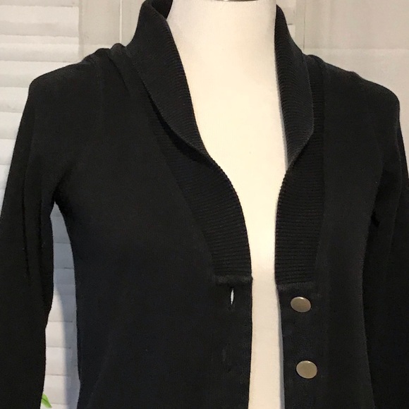 Black Button up Cardigan - Picture 2 of 6